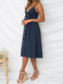 cutout-smocked-sweetheart-neck-cami-dress Sophia's Trends - Sophia's Style-Dark Blue-XL